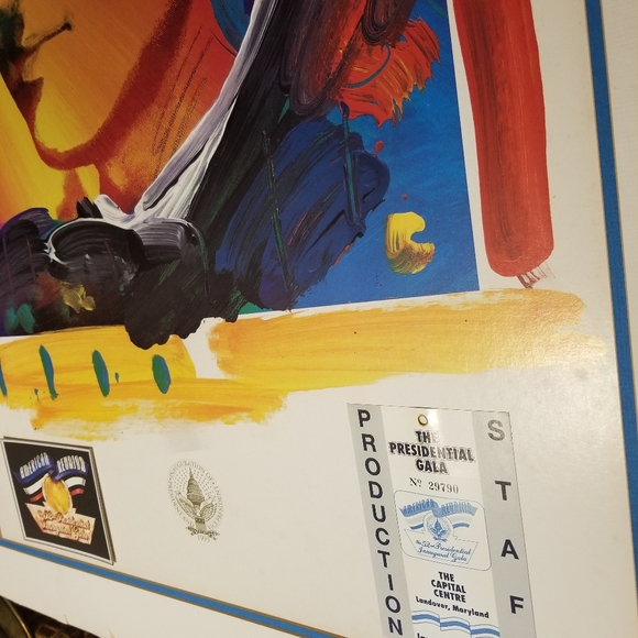 1993 PETER MAX vintage lithograph BILL CLINTON inaugural gala 35x22 unframed - Picture 4 of 8